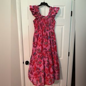 Tuckernuck Bright Pink Smocked Bodice Dress - size 4